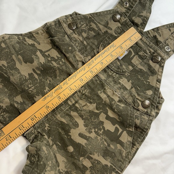 Carhartt Baby 12M Camo Bib Short Overalls CG8913 5.4oz Canvas Western Cowboy - Picture 8 of 9